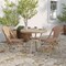 Merrick Lane Celia Bistro Style Table with Tempered Glass Top, PE Rattan, and Bamboo Finished Metal Frame for Indoor/Outdoor Use